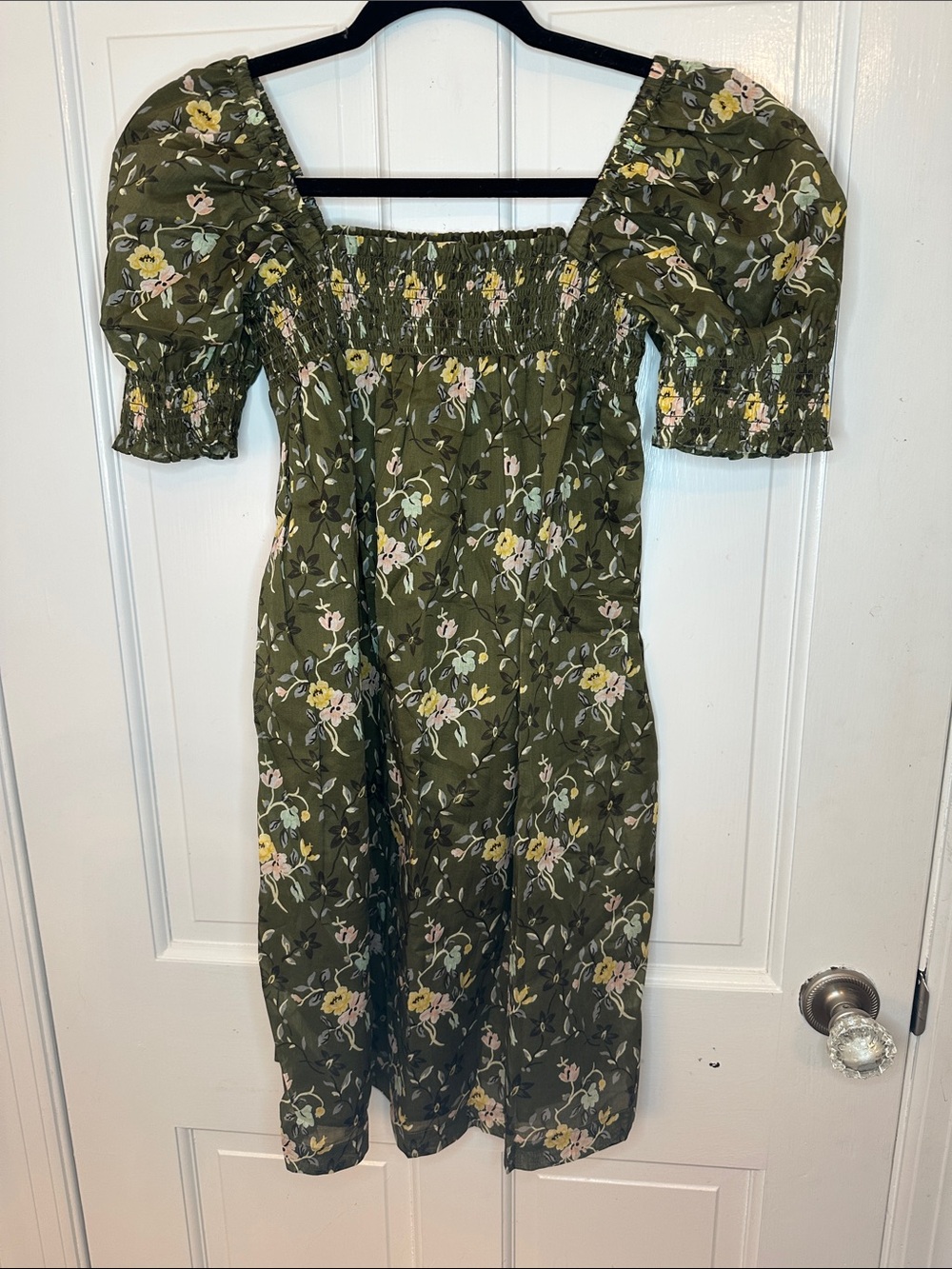 Tory Burch Green Smocked Mini Dress size S NWT